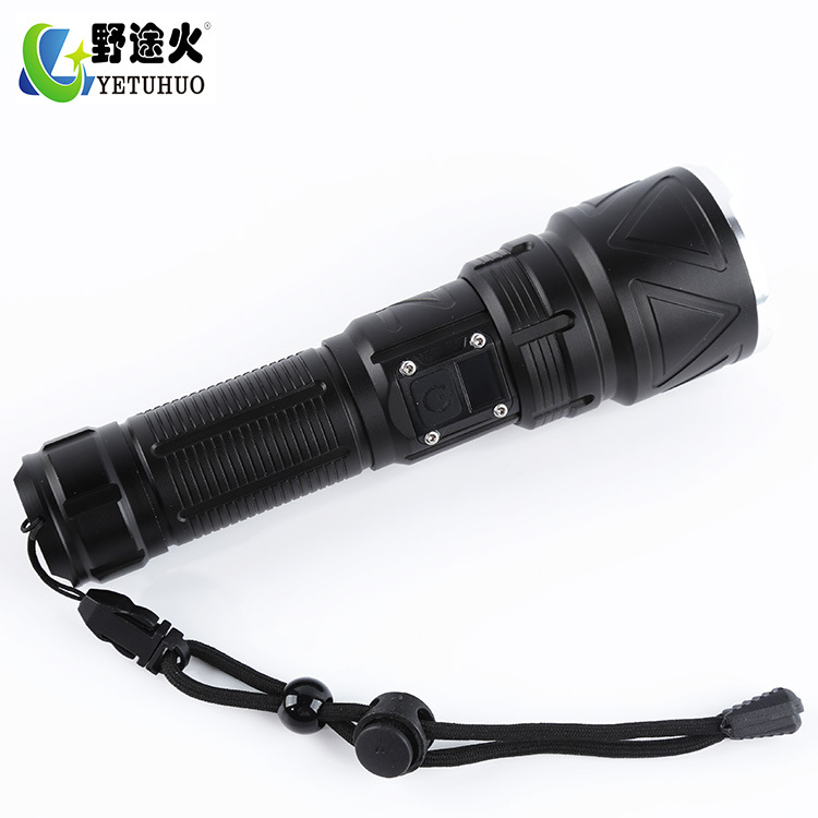 New cross-border digital display tyc charging ultra-strong light flashlight, portable zoom led white laser flashlight for outdoor use Item Picture