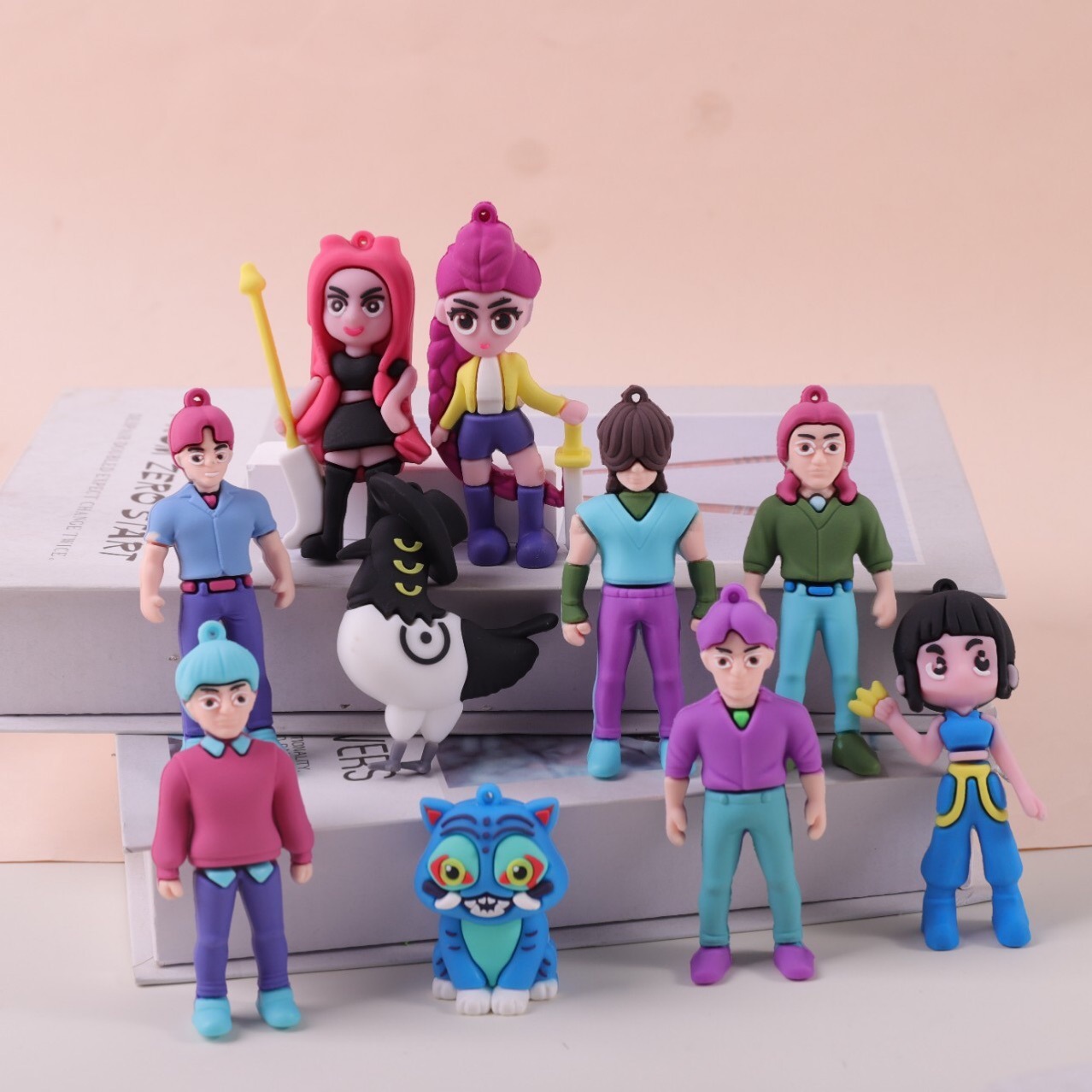 Cross-border KPOP Witch Hunt Team peripheral Tiger Derpy keychain pendant, 2D schoolbag pendant for students Application Scenario