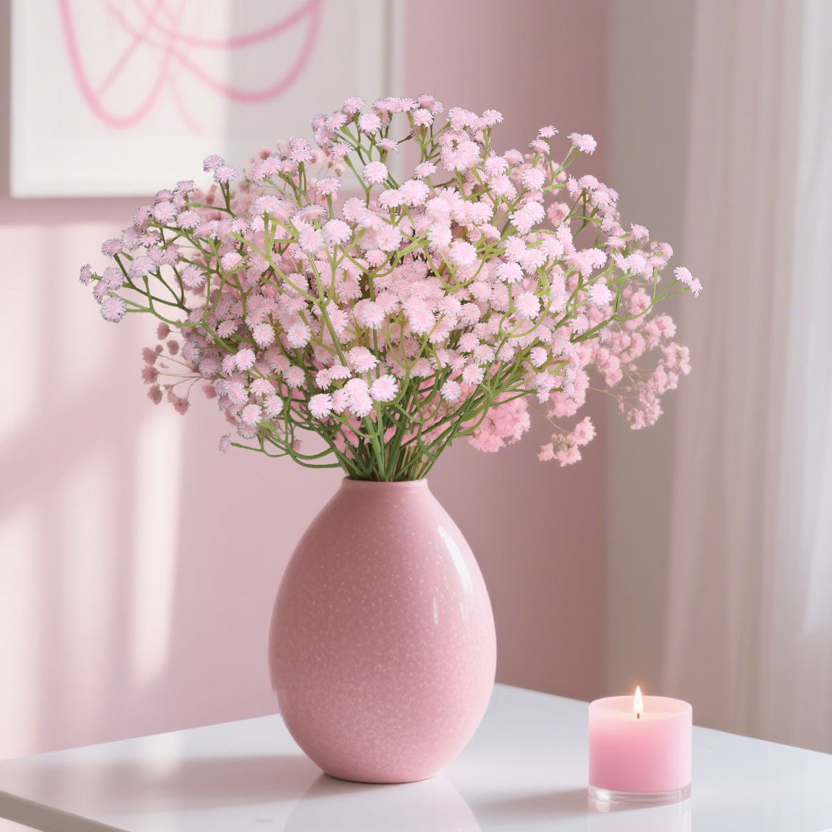 Artificial baby's breath soft rubber artificial flower wedding decoration, hand-held plastic baby's breath artificial flower wholesale Application Scenario