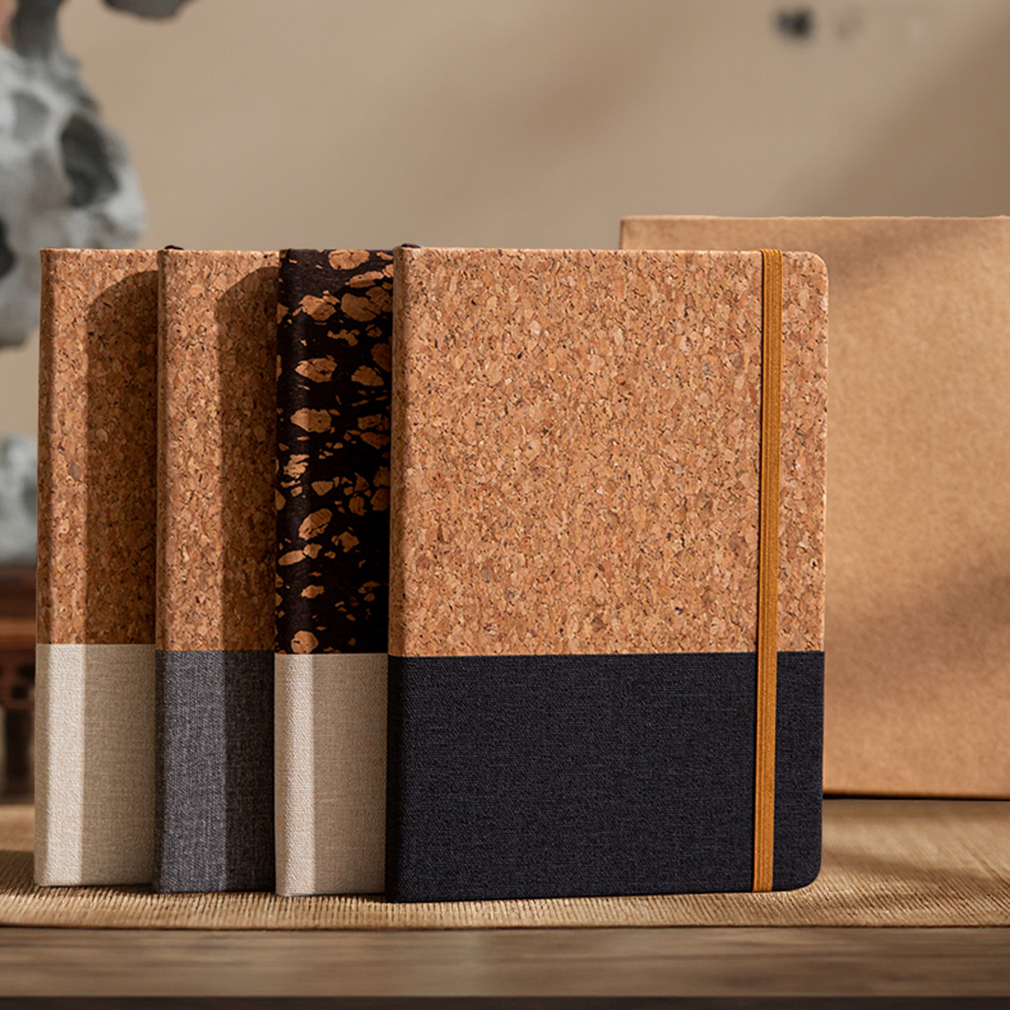 Simple and eco-friendly cork notebook cross-border A5 creative notebook customization office meeting business splicing notebook set Application Scenario