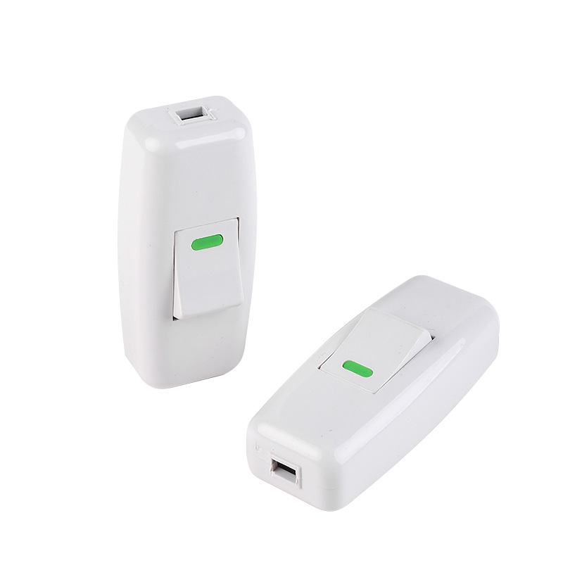 Wholesale of white headboard switch, high-power dual-outlet push-button switch, single-control wiring switch for table lamp Item Picture