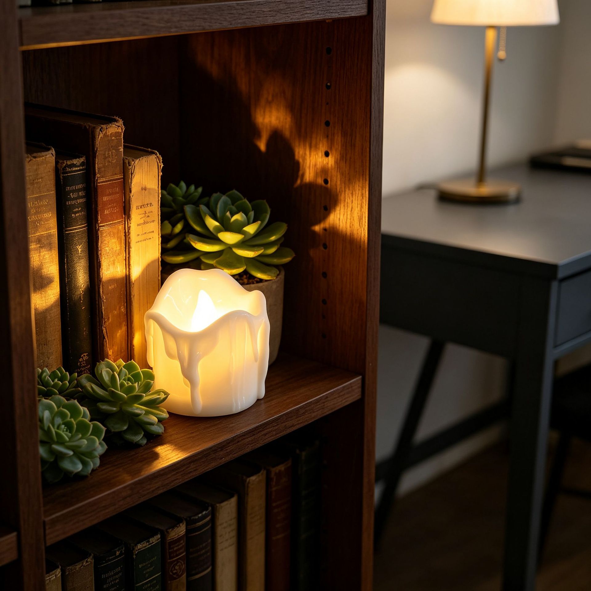 Atmosphere light, party white small tea wax light, LED simulation electronic candle, wedding and birthday set props, rechargeable details Picture