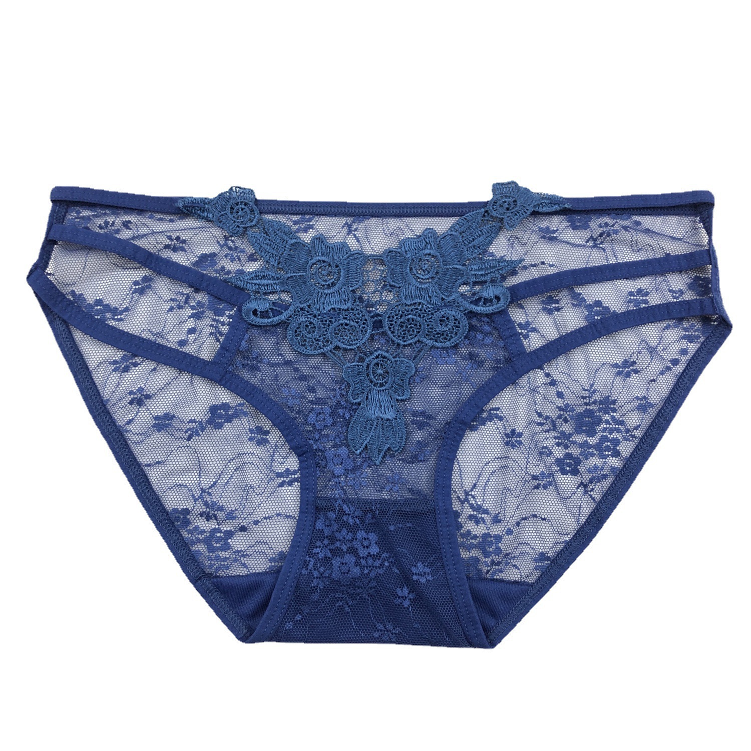 Best-selling women's underwear: French seamless lace elastic thin band, hollowed-out embroidered lace, hip-hugging, breathable and comfortable. 983# Item Picture