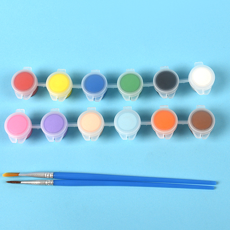 Acrylic paint wholesale set 6-piece set for kindergarten children's art drawing, doodling, diy gypsum doll paint strips full figure