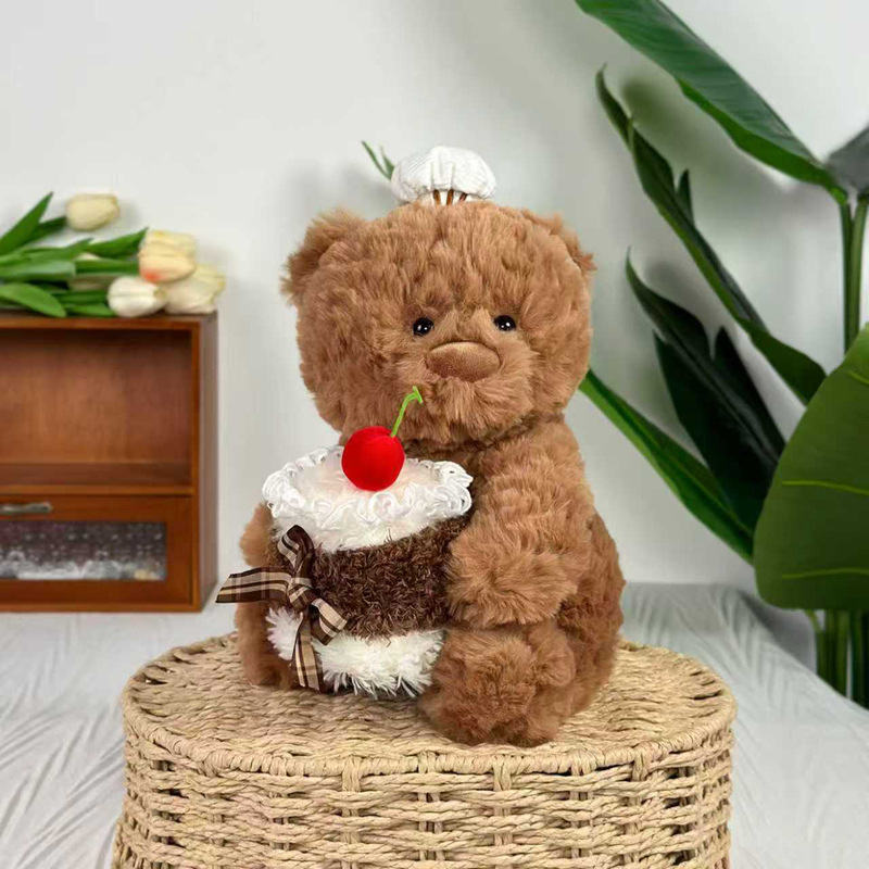 Cute Western pastry cake, teddy bear, plush toy, children's gift, throw pillow, birthday candle, big doll, Ryan Bear doll Item Picture