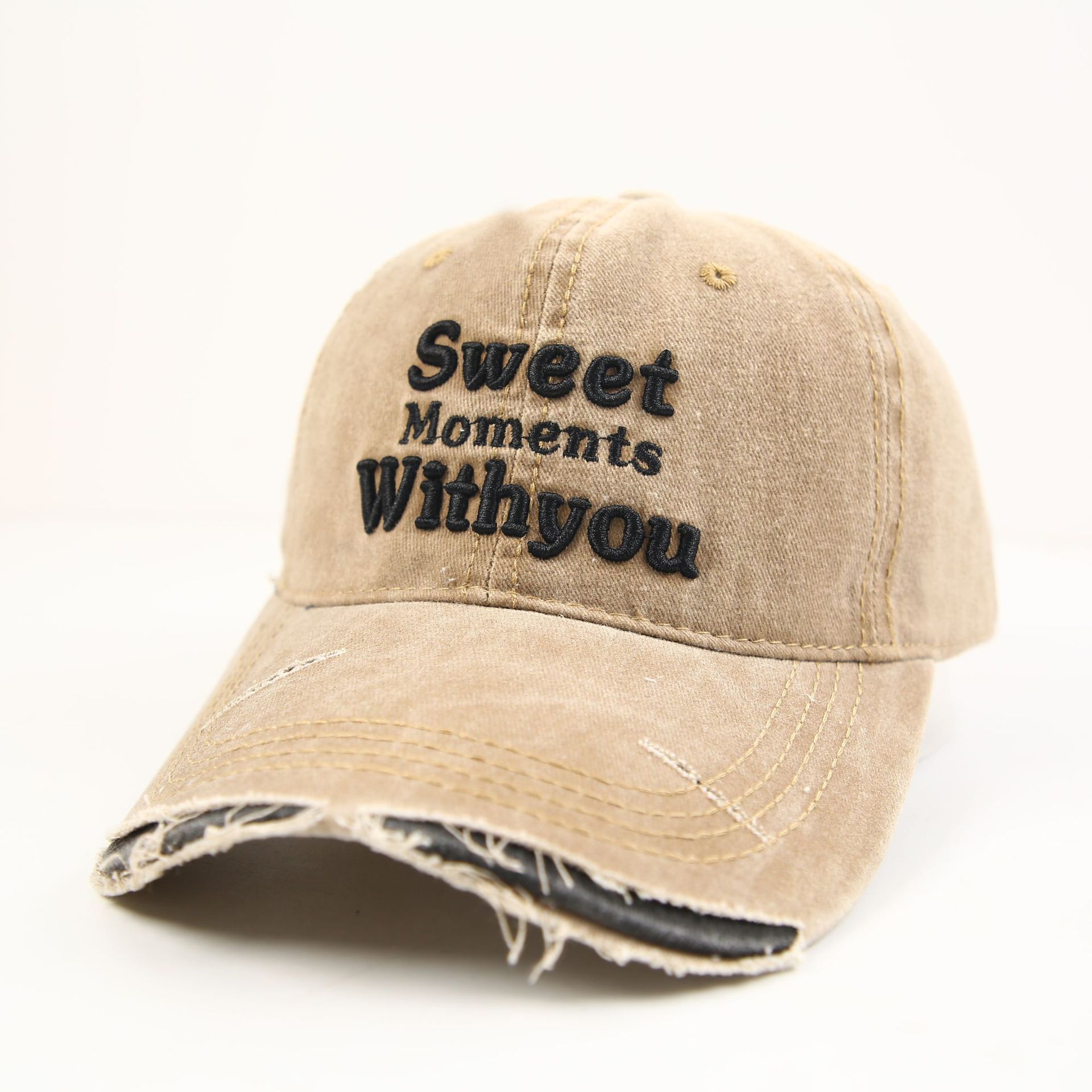 New cross-border washed and aged sweet large embroidered baseball cap and baseball cap Application Scenario