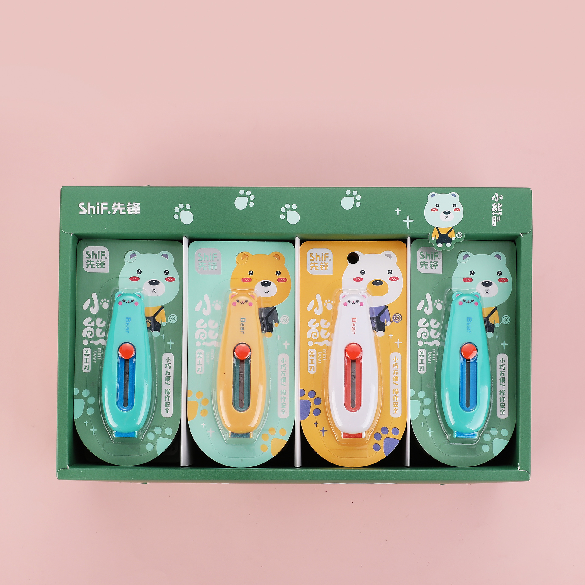 Pioneer 8145 Cartoon Bear Utility Knife, Mini Utility Knife, Portable Paper Cutter, Express Package Opening Knife details Picture