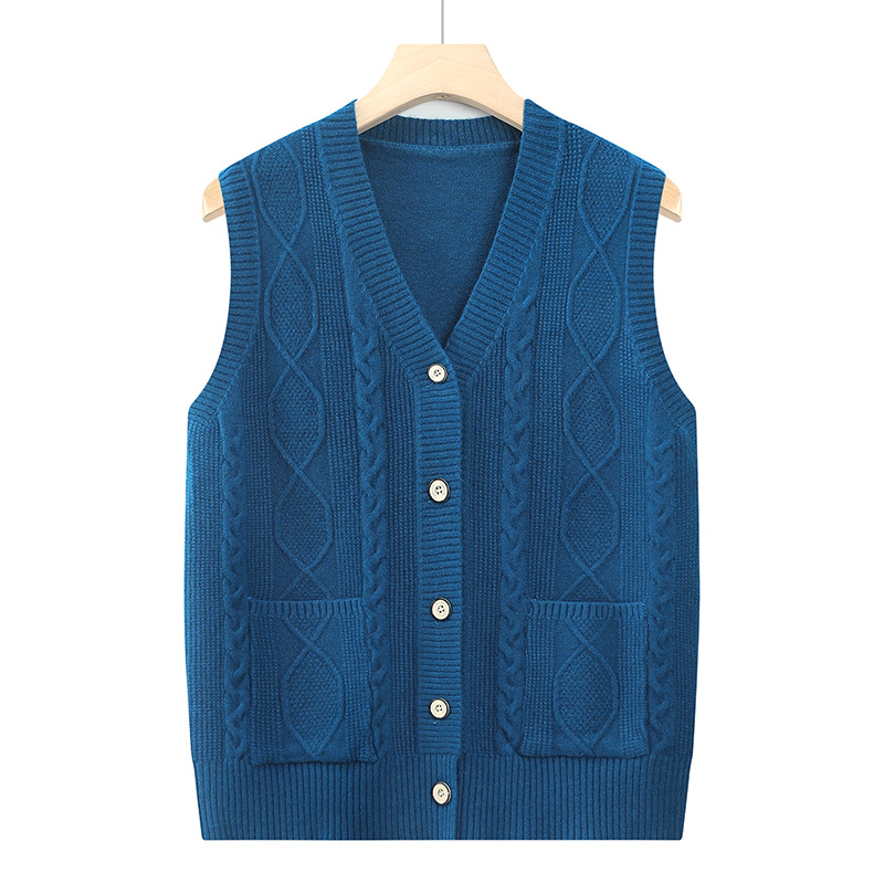 Spring and autumn vests for middle-aged and elderly people, sweaters for grandmothers, women's knitted cardigans, loose and casual vests for the elderly and grandmothers Application Scenario