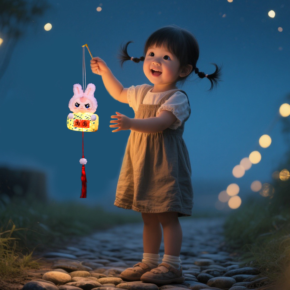 Luminous cartoon plastic lanterns, cute three-year-old kids, hand-held lanterns, children's best-selling toys, night market street stalls details Picture
