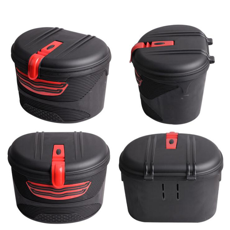 Electric bike, bicycle basket, mountain bike, plastic basket, special storage with lock, basket lock, helmet, safety basket Item Picture