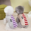 Three striped pet clothing sets for cats and dogs, comfortable and cute for spring and summer Specification image