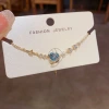 This exquisite, fashionable, light luxury and versatile star blue heart-shaped bracelet from Japan and South Korea features a simple and unique design Specification image