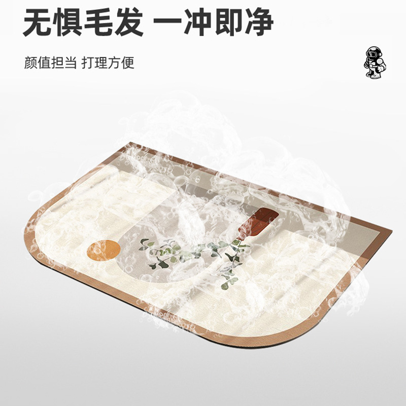 Cross-border diatom mud soft pad absorbent pad, bathroom and kitchen anti-slip quick-drying foot pad, toilet door, bathroom carpet, door pad Specification image
