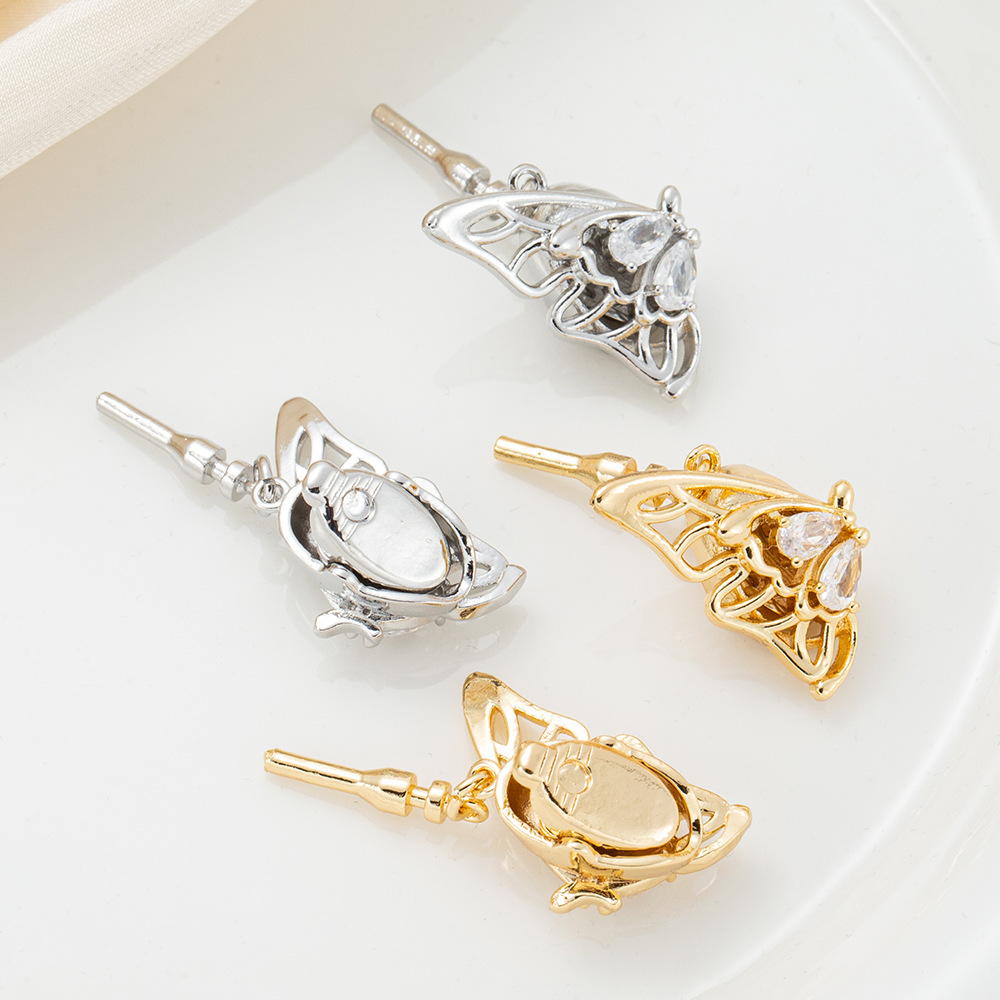 Copper-plated real gold pearl necklace, ingot clasp, diy bracelet, end clasp, clip clasp, plug clasp, connecting clasp, cross-border bestseller Specification image