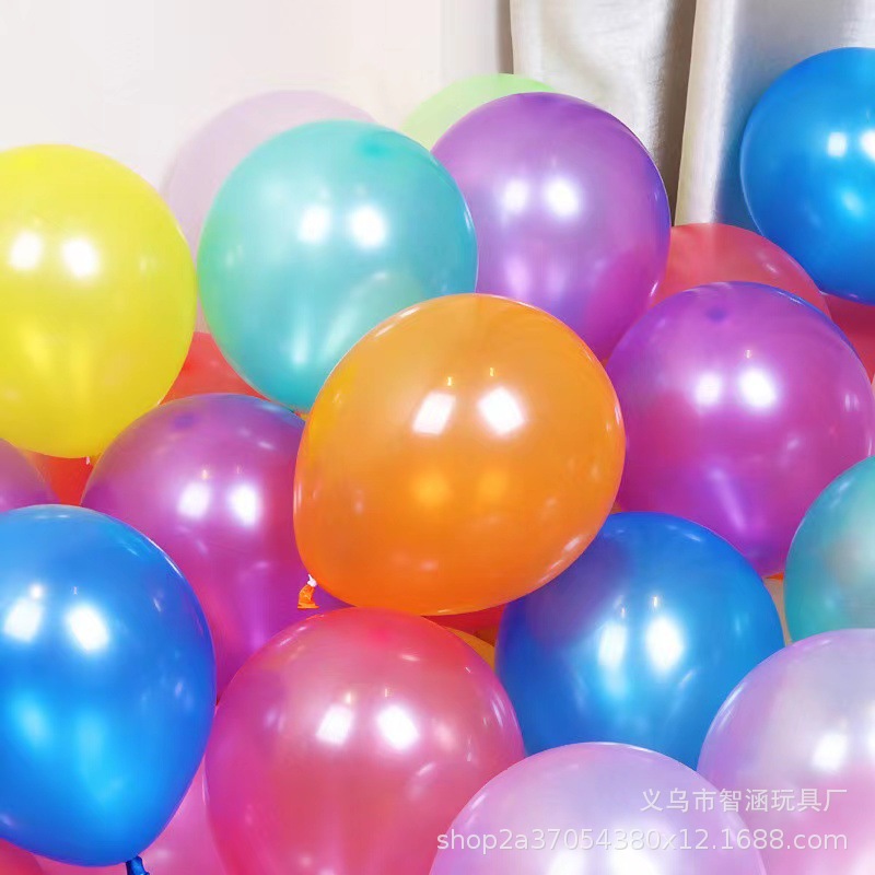 10-inch pearlescent balloons, birthday party decoration balloons, 1.8g latex pearlescent balloons wholesale, wedding decoration