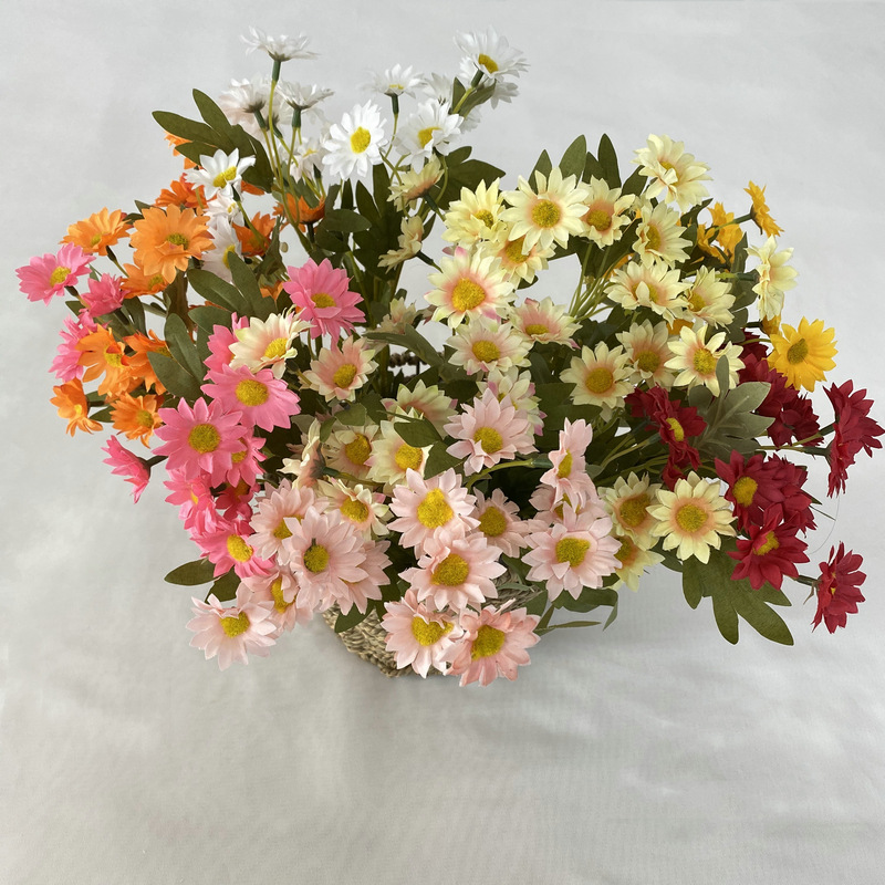 长枝波兰野菊2号 仿真小野菊人造假花 客厅摆放仿真菊花绢花批发