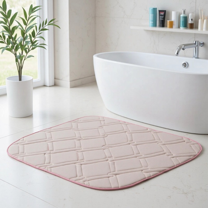 珊瑚绒加厚海绵吸水地垫浴室卫生间洗手台脚垫家用入户门口防滑垫