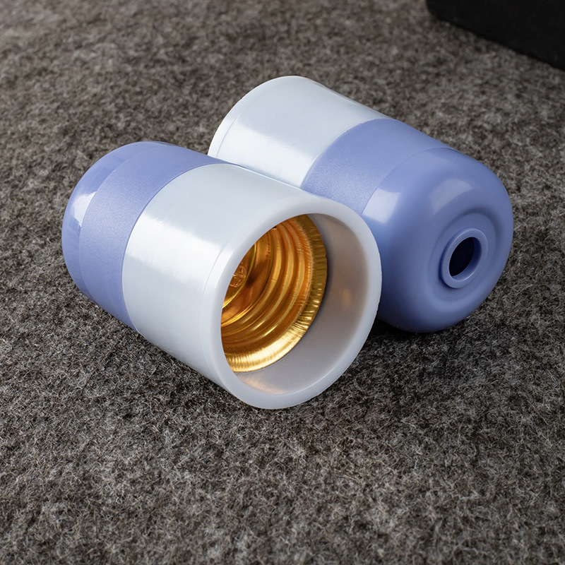 E27 screw-top pendant lamp head, high-power screw ring lamp head, thickened shell to prevent screw detachment design, blue and white lamp head Specification image