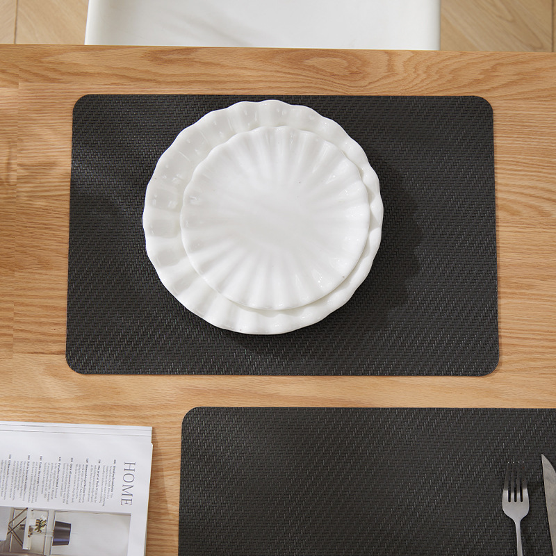 Nordic light luxury style PVC leather placemats, Western placemats, heat insulation pads, oil-proof pads, small woven coasters, heat-resistant pads