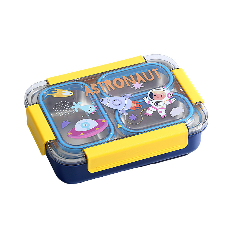 Ins-style student anti-cross-contamination insulated lunch box, stainless steel 304 compartments lunch box, portable fat-reducing lunch box for office workers Item Picture