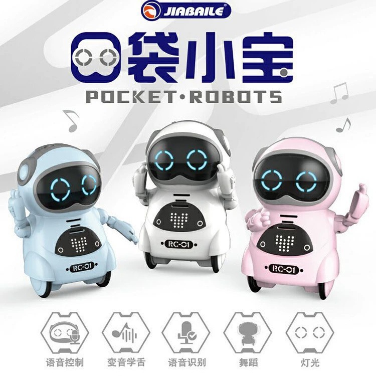 Zhile Cross-border best-selling mini pocket robot, multi-functional children's voice intelligent early education children's interactive toy