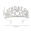 Cross-border full-diamond crown headwear BIRTHDAYGIRL English letter heart alloy crown Birthday Girl party crown Specification image