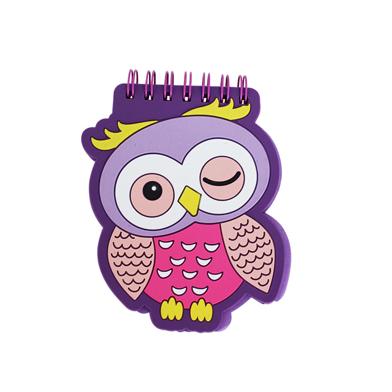 Creative cartoon notebook, portable notepad, PVC soft rubber cover, coil loose-leaf notepad wholesale Item Picture