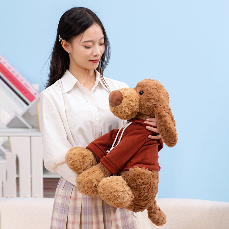 卡通洛克斯卫衣德文猫毛绒玩具小狐狸萌宠垂耳狗家居摆件抱枕批发细节图