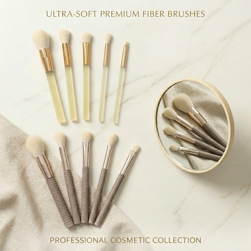 LOOTESI diamond-patterned makeup brush set with storage bucket, soft bristle powder, blush and eyeshadow brush, portable beauty tool details Picture