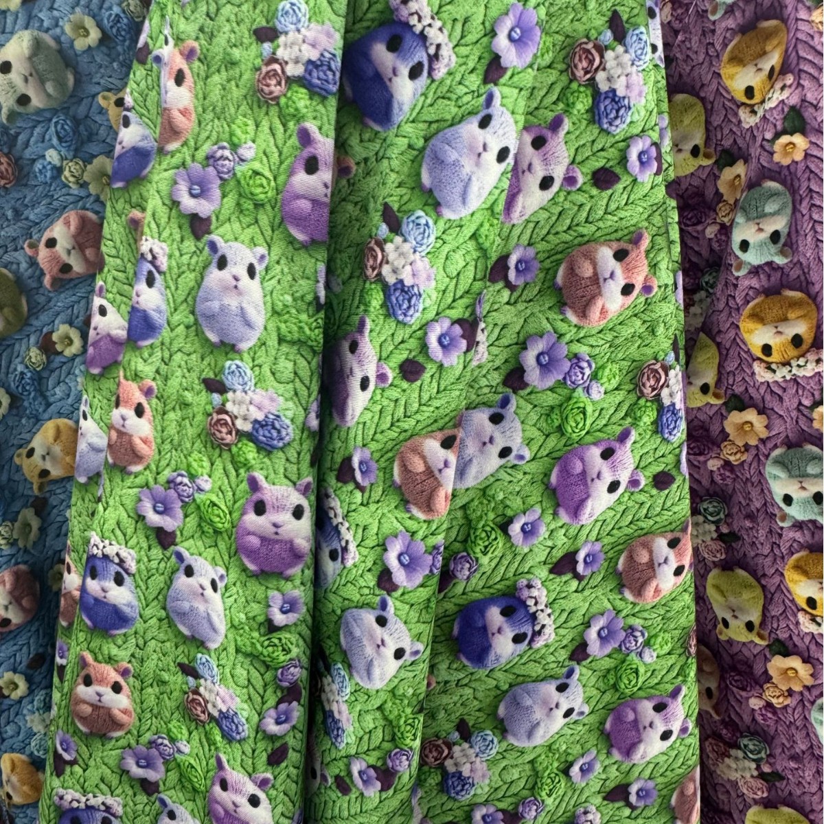 The new four-sided elastic 5D printed fabric cartoon clothing fabric and dress fabric are bestsellers on cross-border Amazon details Picture