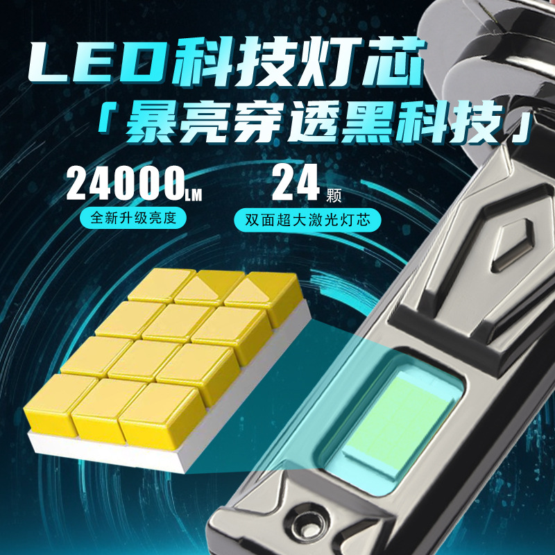汽车激光大灯强光高亮LED车灯远光近光一体透镜超亮聚光灯泡                               产品图