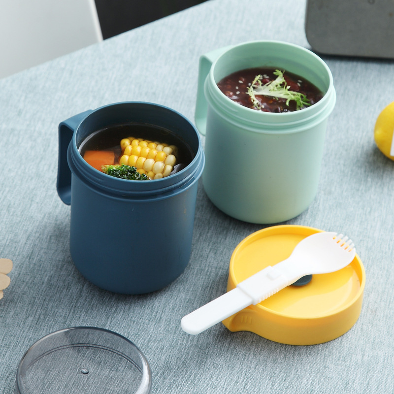 304 stainless steel student soup cups, summer breakfast milk cups with tableware, portable sealed portable cups, gift wholesale Application Scenario