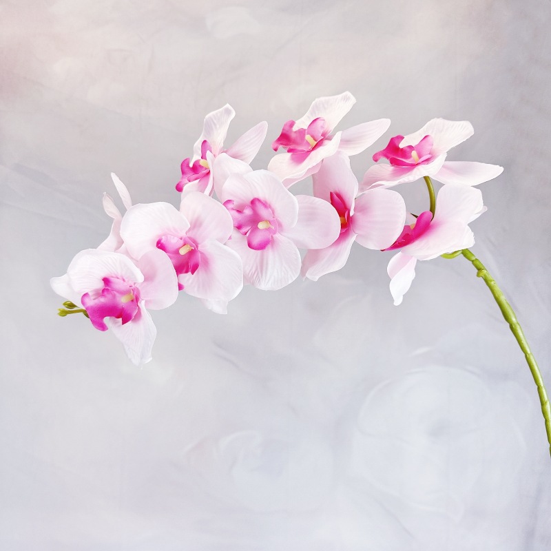 仿真蝴蝶兰9头大兰花仿真花婚礼拍摄家居装饰蓝色假花绢花批发细节图