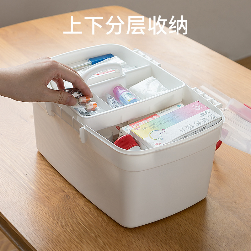 Home medicine box, dormitory desk, high-end storage box, transparent small medicine box, multi-compartment medicine medical box details Picture