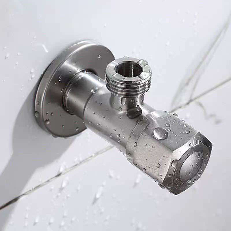 304 stainless steel cold and hot water household extended Angle valve, 4-point toilet stop valve, water heater Angle valve, one inlet and two outlets details Picture