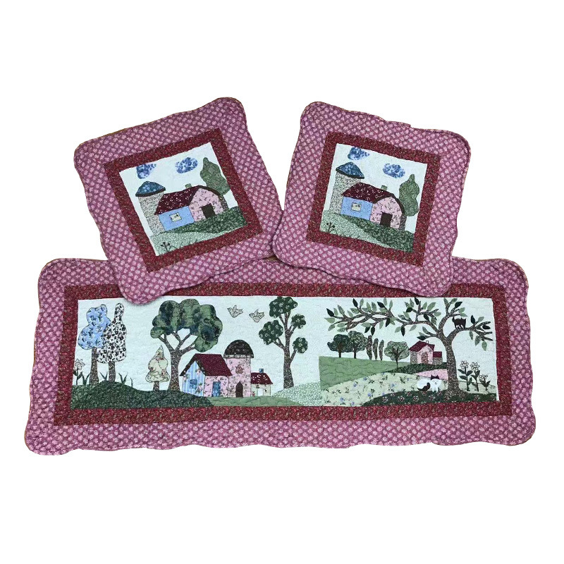 A simple and anti-slip car cushion without a backrest, three-piece set, single-piece cotton fabric seat cushion with ventilation and breathability Item Picture