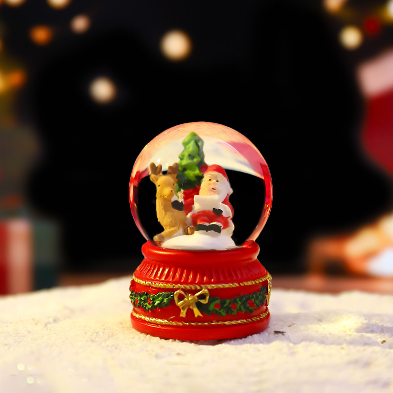 New cartoon Christmas small crystal ball luminous mini Christmas gift, children's gift wholesale display piece Application Scenario
