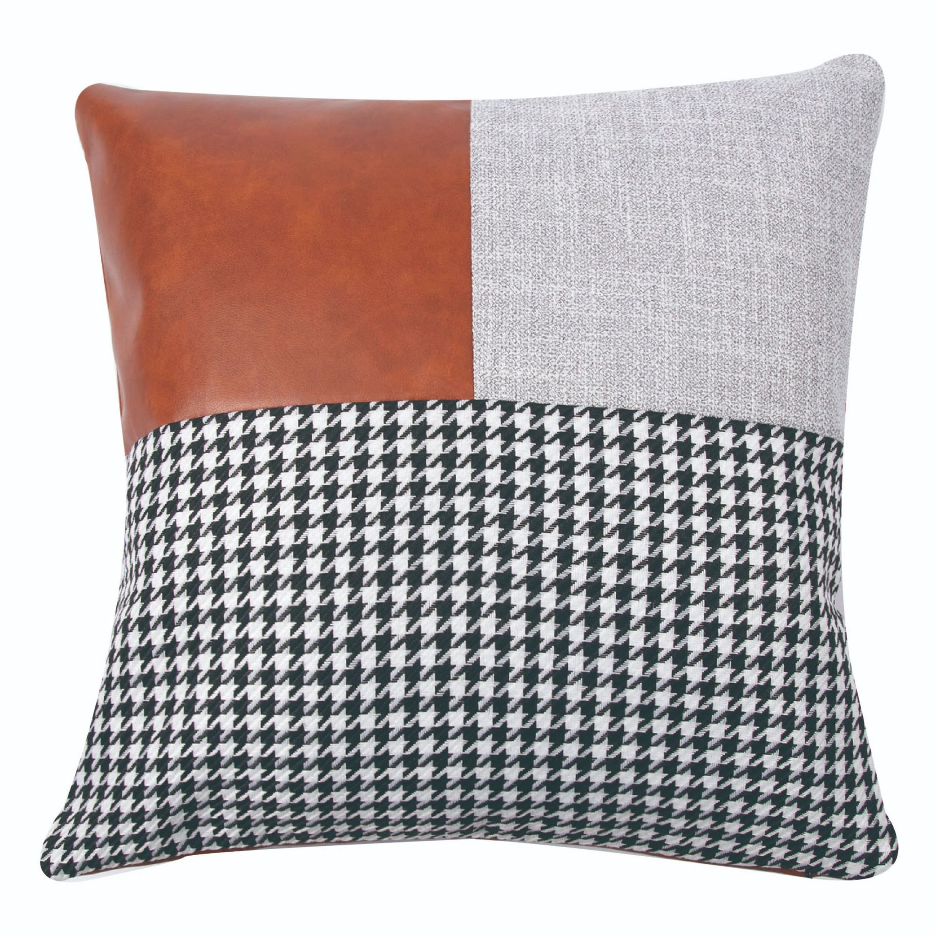 Wholesale Of Nordic Leather Patchwork Canvas Throw Pillows, Simple Backrests, Home Cushions, Bedside Cushions, Sofa Pillowcases Item Picture