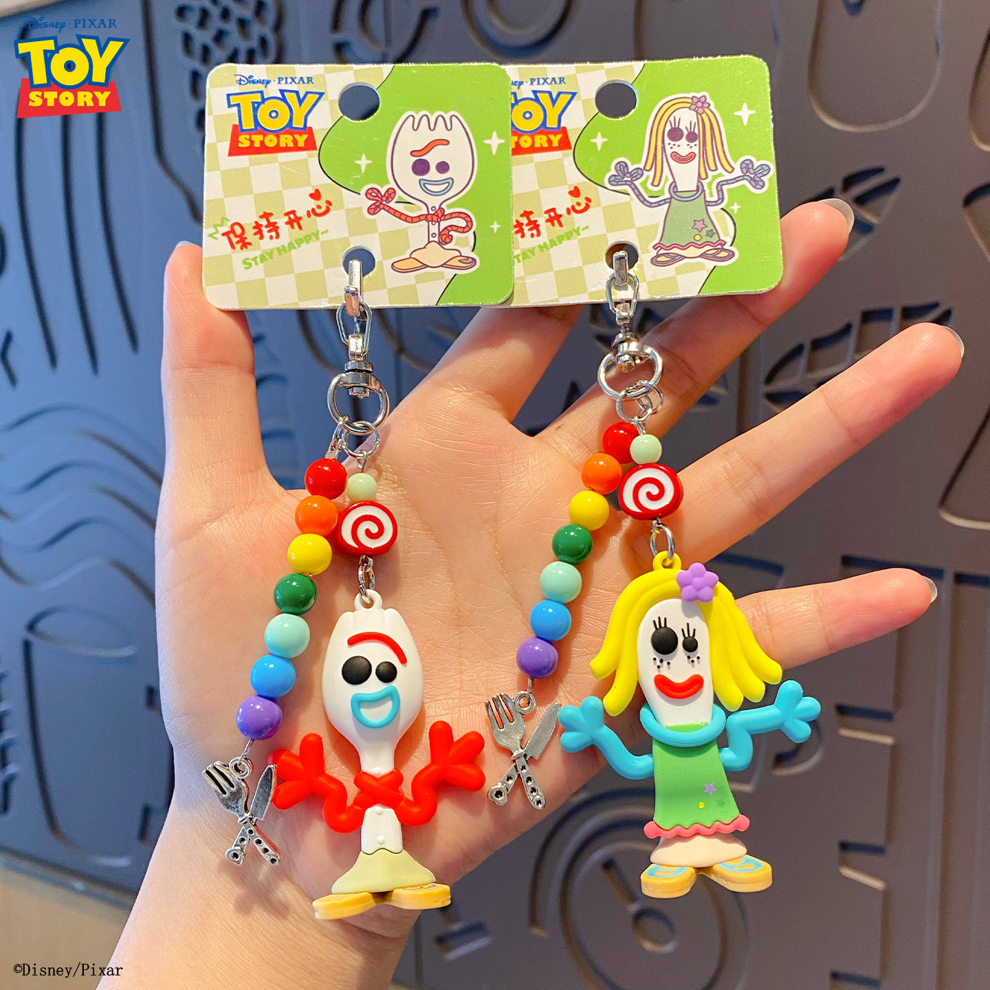 Official Toy Story knife, knife, fork, fork series pendants, cartoon and funny dolls, bags, accessories, car keychains