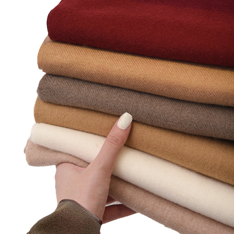 2025 Red Scarf Women's Winter faux cashmere solid Color Scarf shawl, Korean-style atmosphere, warm, fringed scarf for men, versatile Item Picture