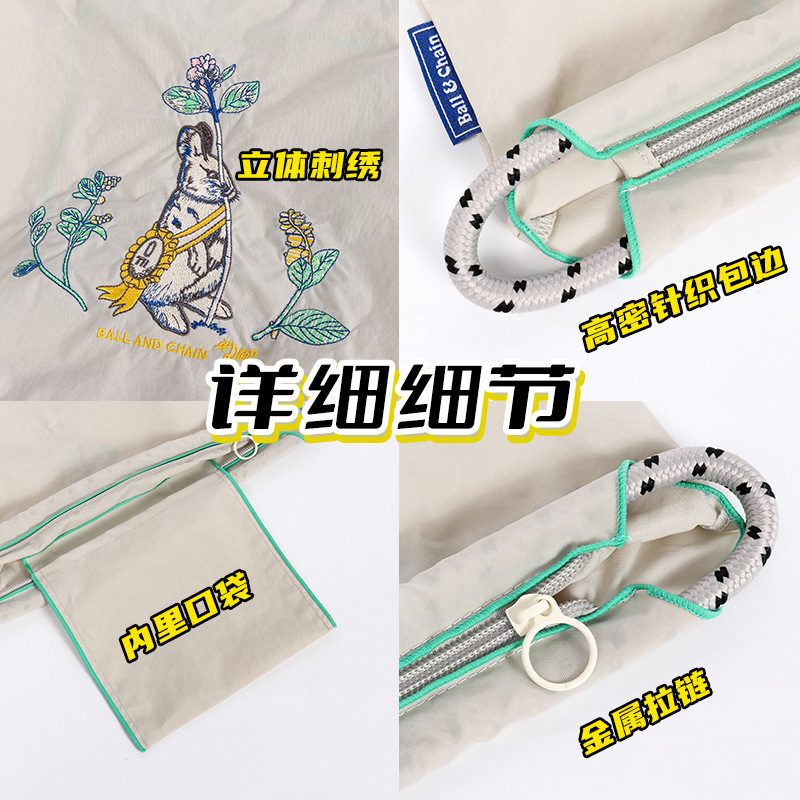 帆布包/手提布包/帆布包单肩/布包女士/条纹帆布包细节图