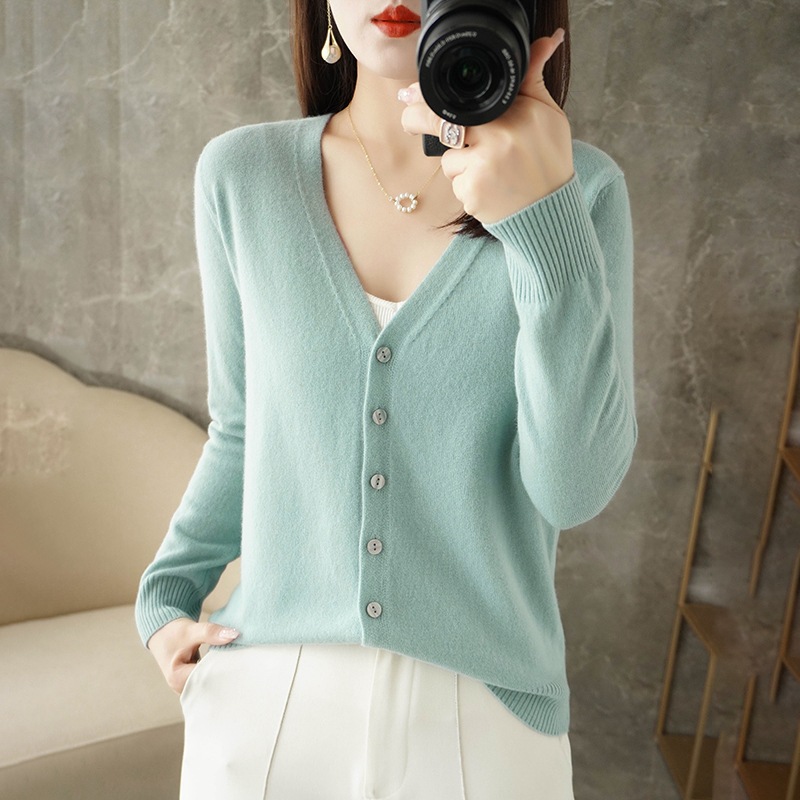 Knitted cardigan for women, spring knitted coat, long-sleeved sweater, cardigan, large-sized autumn coat, cross-border sweater coat for women