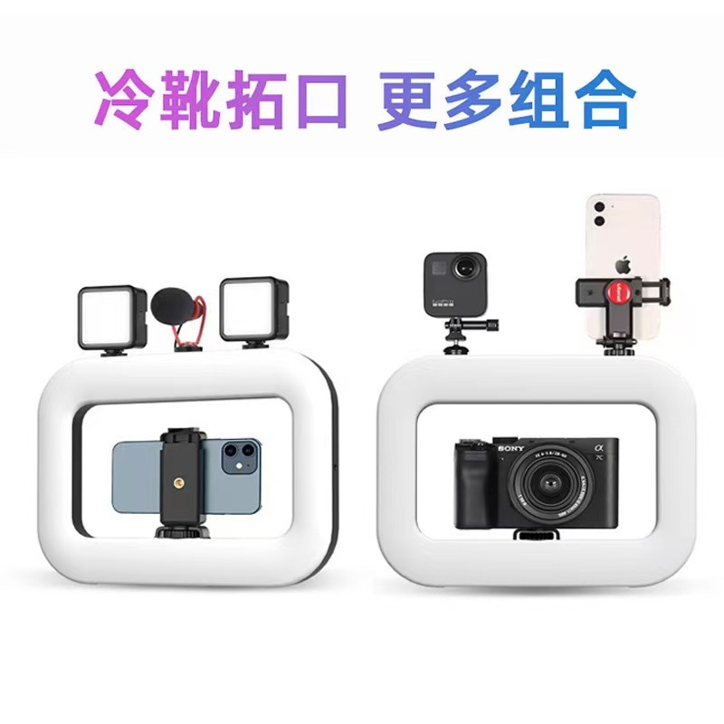 E30 Rabbit Cage handheld fill Light for beauty live streaming, outdoor fill light, desktop rabbit cage circular light details Picture