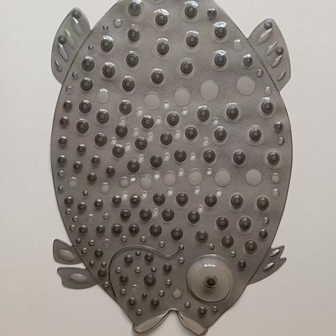 Forma de pescado almohadilla de baño resistente al agua almohadilla de baño larga de color sólido almohadilla de masaje suave espinilla antideslizante almohadilla de baño ventosa Item Picture