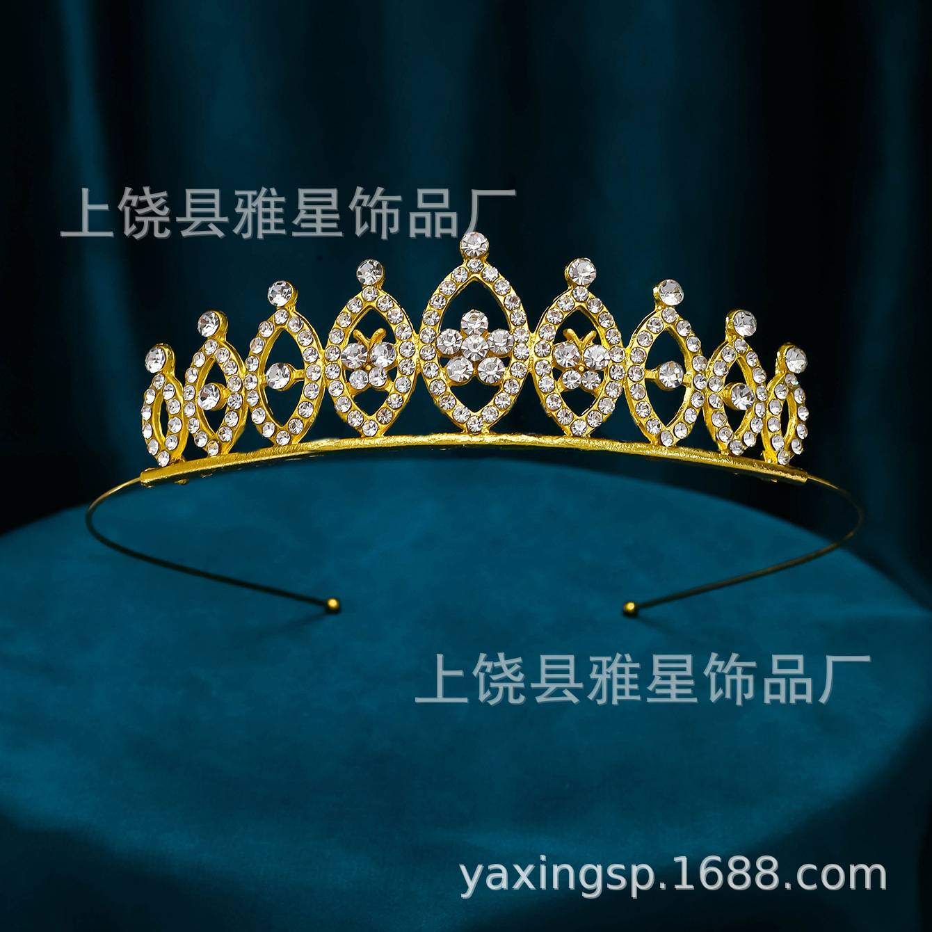 The latest version of simple and fashionable children's performance princess headwear, wedding dress, super shiny crystal bridal hairpin and crown Specification image