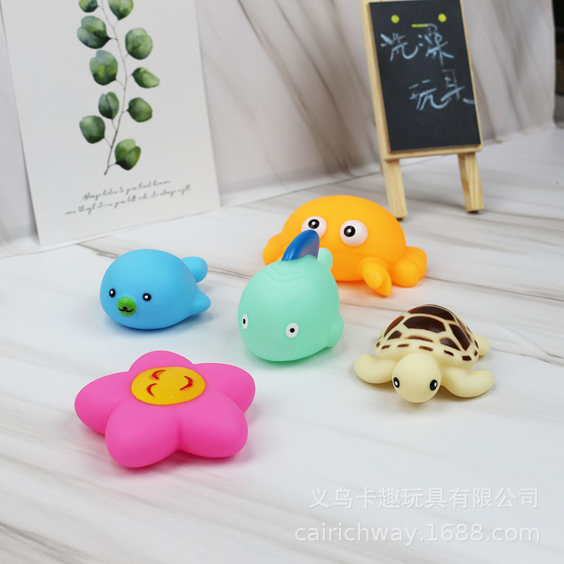 Children's bathing, bathing, playing in water, little sharks, Marine animals, babies can pinch and spray water, plastic pvc vinyl toys