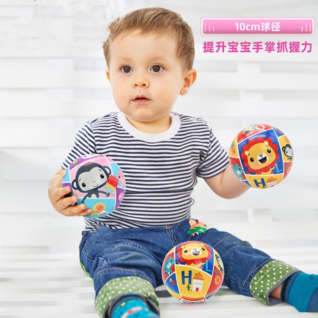 彩印拍拍球儿童迷你皮球0-2岁婴幼儿专用手抓球宝宝玩具球细节图