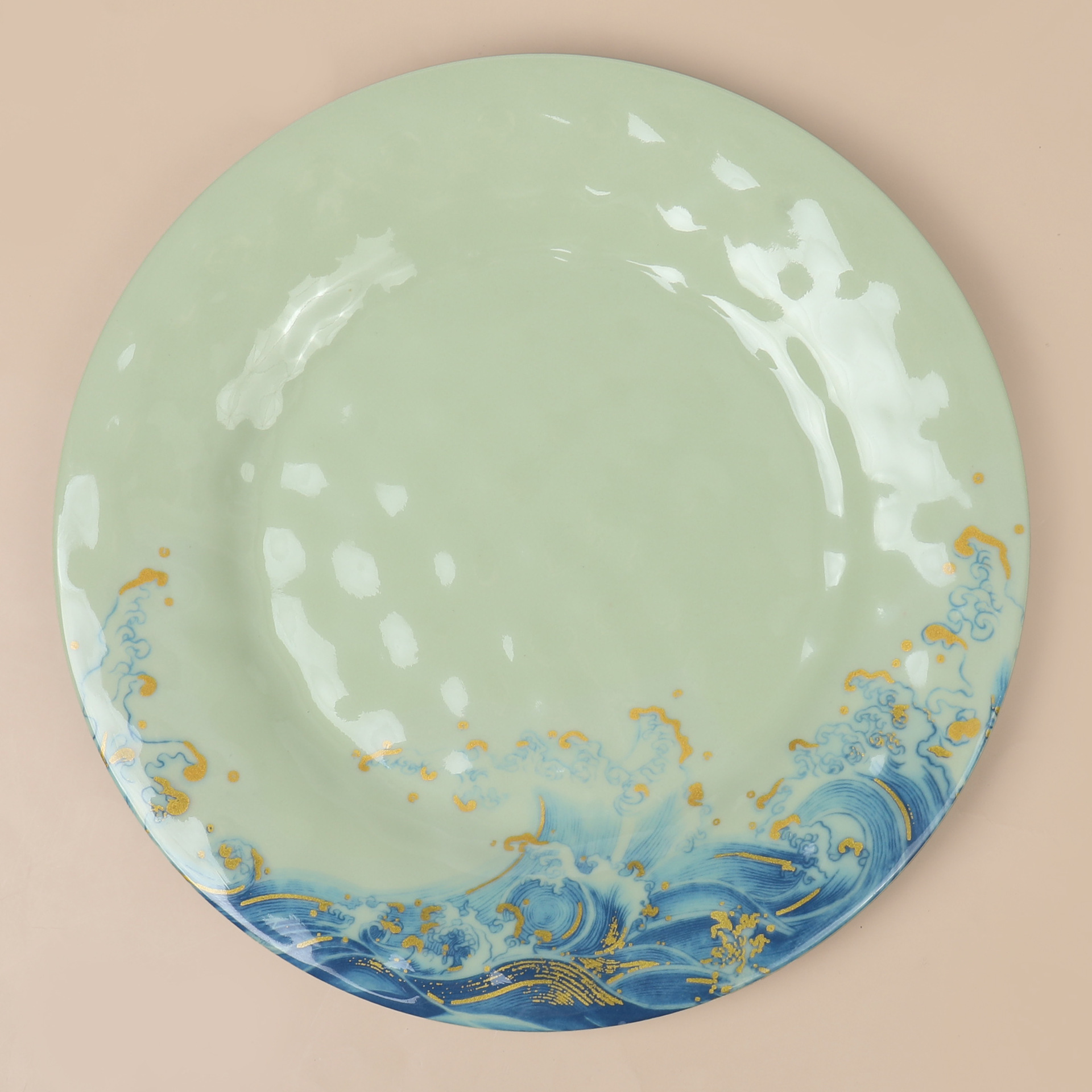 New melamine plates for foreign trade, plastic round plates, shallow plates, restaurant fast food stir-frying plates, rice bowl plates, commercial tableware details Picture