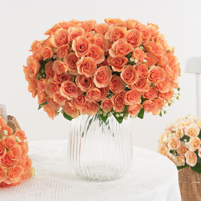 27头韩式仿真手捧花玫瑰花束绢花婚庆新娘手捧花假花墙拍照道具