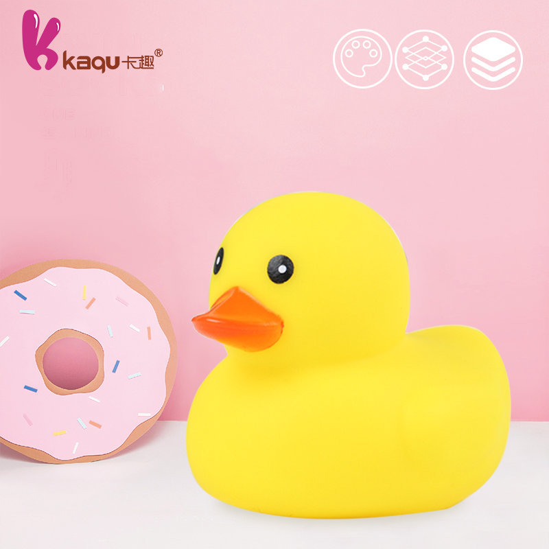 Six sets of rubber-lined yellow duck-making toys for children's bathing, a set of duck-making and pinching toys details Picture